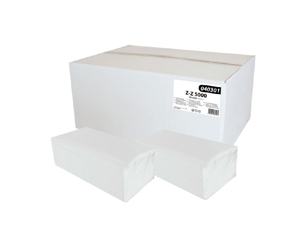 Falthandtücher, V-Falz 24x21 cm, 2-lagig, 100% Zellulose, weiss, 3000 Stück