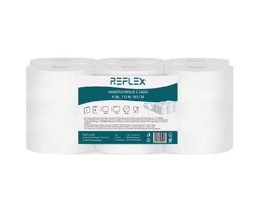 [020311] Midi Handtuchrolle 2 lagig Weiss 6x1