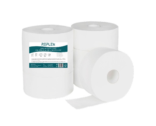 [010306] Jumbo Toilettenpapier 2 Lagig weiss 6x1, 180 lfm